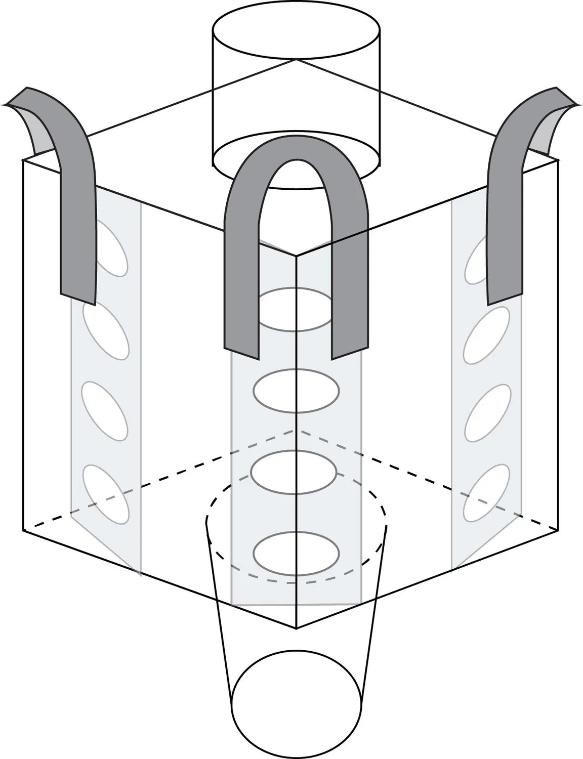 Baffle FIBC Jumbo Bags PP Woven 1000kg-1500kg
